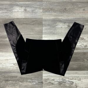 Spanx Everywear Gloss Black M Metallic Panel Pullover Yoga Gym Fitness Legging‎